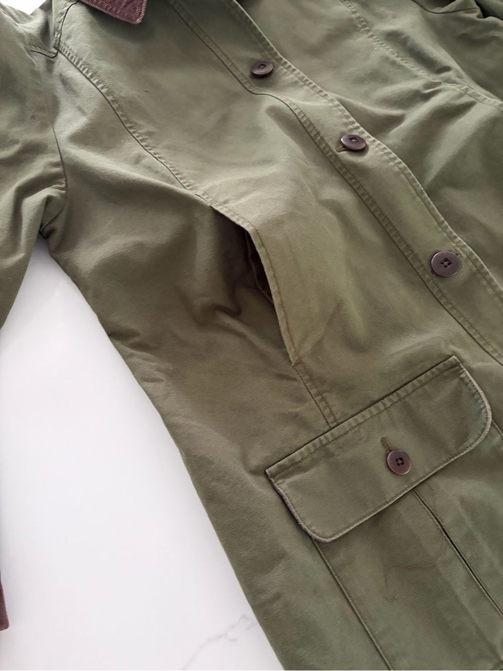 LL Bean M Women's Adirondack Barn Coat, Flannel-Lined Olive Green NWT Price Firm - Picture 6 of 16